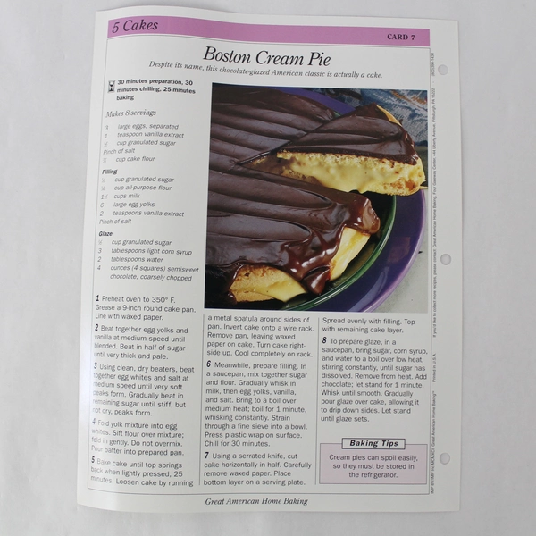 Vintage Collection of 12 Great American Home Baking Double Sided Recipe Cards