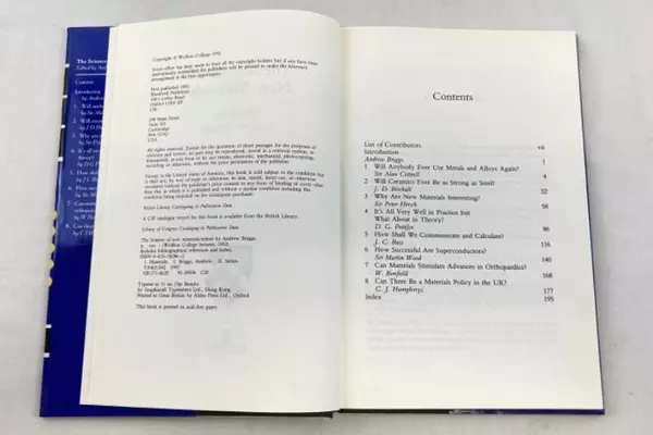 The Science of New Materials Edited By Andrew Briggs Wolfson College 1992