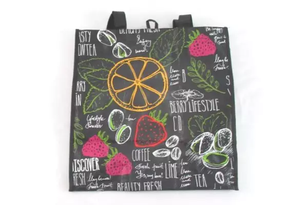Lot of 5 Green Earth Bags Reusable Shopping Grocery Black Food Eco Friendly