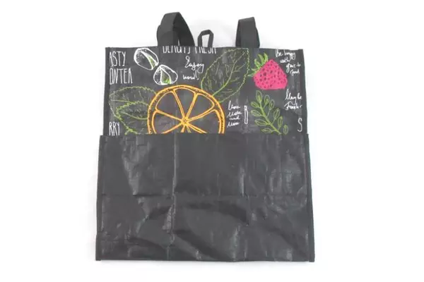 Lot of 5 Green Earth Bags Reusable Shopping Grocery Black Food Eco Friendly