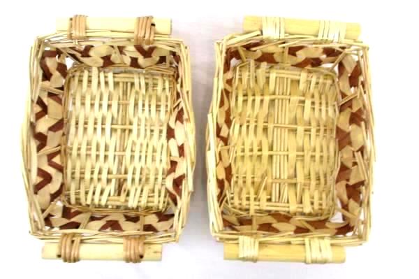 Lot of 4 Assorted Baskets Brown Tan Wicker Bushel Fruit Linen Display