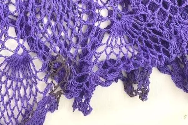 Skirt A Line Midi Purple Stretch Waist Lining Crochet Outer Women's Free Size