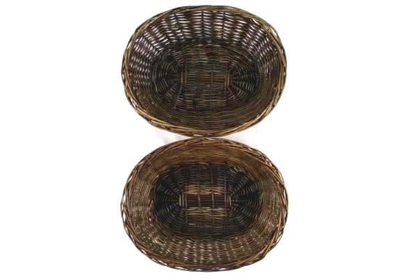 Lot of 4 Assorted Baskets Brown Tan Wicker Bushel Fruit Linen Display