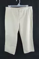 Calvin Klein Women's Size 9 Jeans Capri Pants Khaki Beige No Pockets Pure Cotton