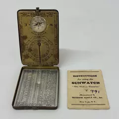Antique Outdoor Supply Co. 1920s The Sunwatch Compass And Sundial W Instructions