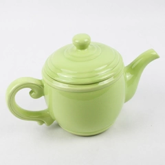 Vintage Chartreuse Ceramic Teapot 5.5 Inch 