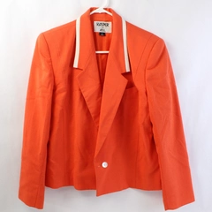Kasper For ASL Women's Business Blazer Jacket Coral V-Neck Button Size 14