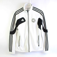 Adidas Unisex Small White & Black Zip-Up Jogger Jacket Activewear