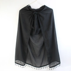 BW Sport Women's Sheer Black Beaded Cover Up Sarong Skirt One Size
