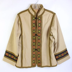 Unbranded Embroidered Tan Jacket Women's Large Cultural