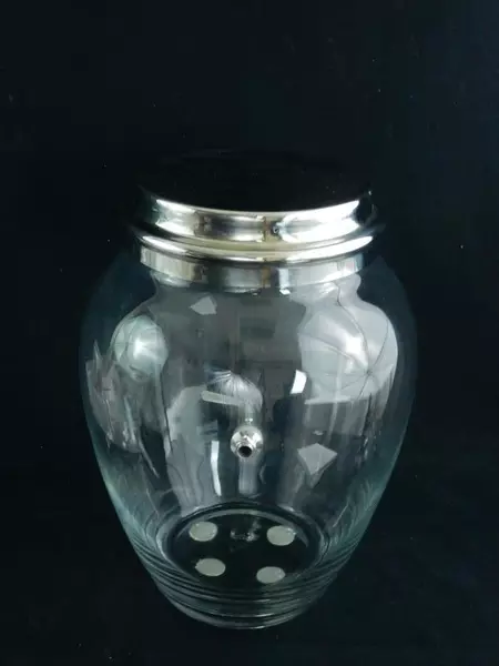 Glass Beverage Dispenser Clear With Lid Silver 10 liter