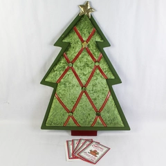 Vintage Christmas Tree Wall Hanging Decoration with Cards 25.5" Pre-Owned