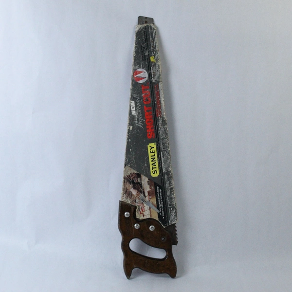 Vintage 1986 Stanley Short Cut 24" Handsaw Wood Handle Rusty Collectible