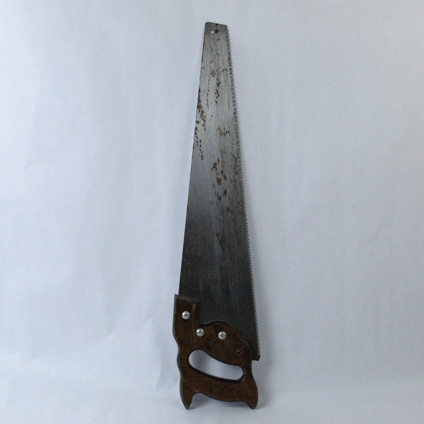 Vintage 1986 Stanley Short Cut 24" Handsaw Wood Handle Rusty Collectible