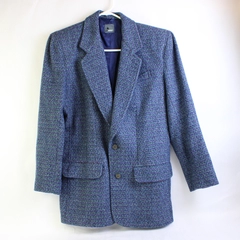 Vintage Lizwear Multicolor Wool Blend Tweedy Blazer Women's Size 8