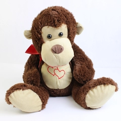 2014 Dan Dee Collectors Choice Brown Plush Monkey With Hearts 18"