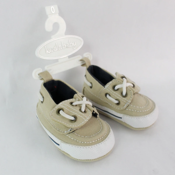 Koala Baby Size 0 Tan Sneakers Boat Shoes with Easy Fasten Closure