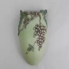 Vintage Hand Painted Ibis And Orchid Wall Pocket Vase Grapevine 105