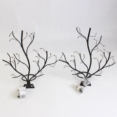 Lot of 2 Tree Branch Sconce Wall Candles Holders Wrought Iron with Beads