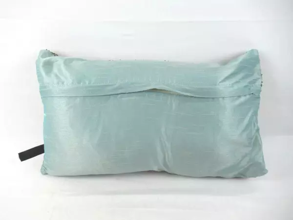 Newport Blue & Bronze Bead Rectangular Throw Pillow Bohemian Accent Decor