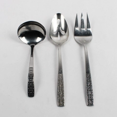 Lot Of 3 International Silver Serenata Flatware 1 Ladle 1 Serving Spoon 1 Fork