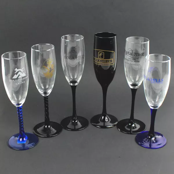 Mixed Lot of 6 Champagne Flute Glasses