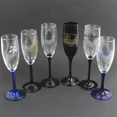 Mixed Lot of 6 Champagne Flute Glasses