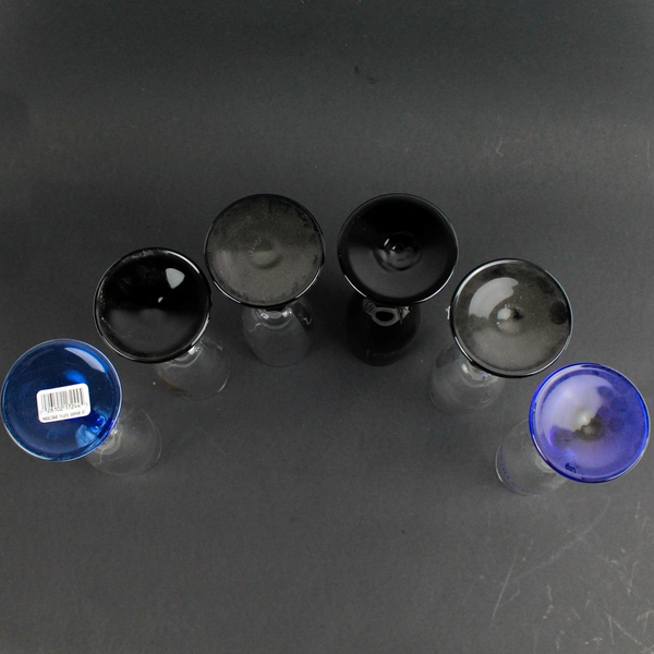 Mixed Lot of 6 Champagne Flute Glasses