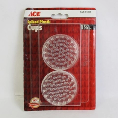 Set of 4 Ace 51256 Spiked Plastic Cups for Furniture Round 1.875 in