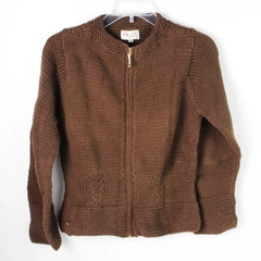 Rico Brown Full-Zip 100% Cotton Knit Cardigan Women's Size Small