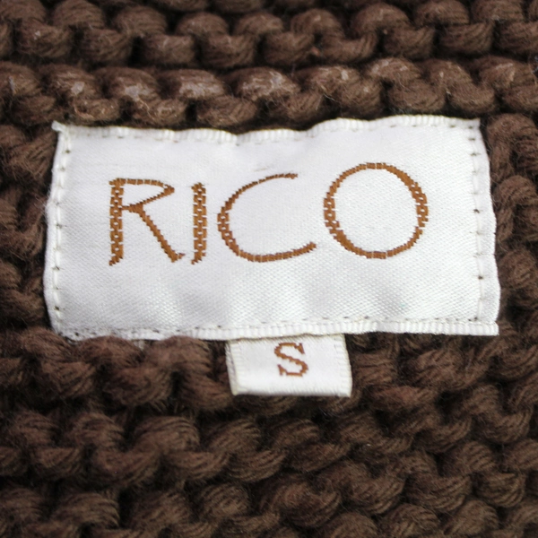 Rico Brown Full-Zip 100% Cotton Knit Cardigan Women's Size Small