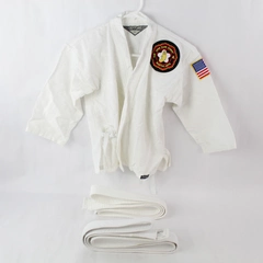 Lot of 3 Century Kid's Size 00 Kempo Gi Tops & 2 White Belts, Pre-Owned
