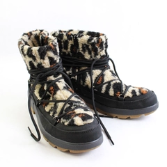 SM New York Brenna Boot Leopard Print Shearling Women's Size 9.5