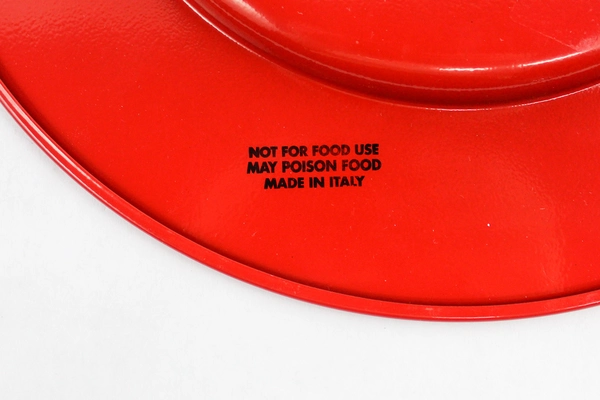 Lot of 3 Decorative Plates Not For Food Use Red 13 Inch Diameter Made In Italy