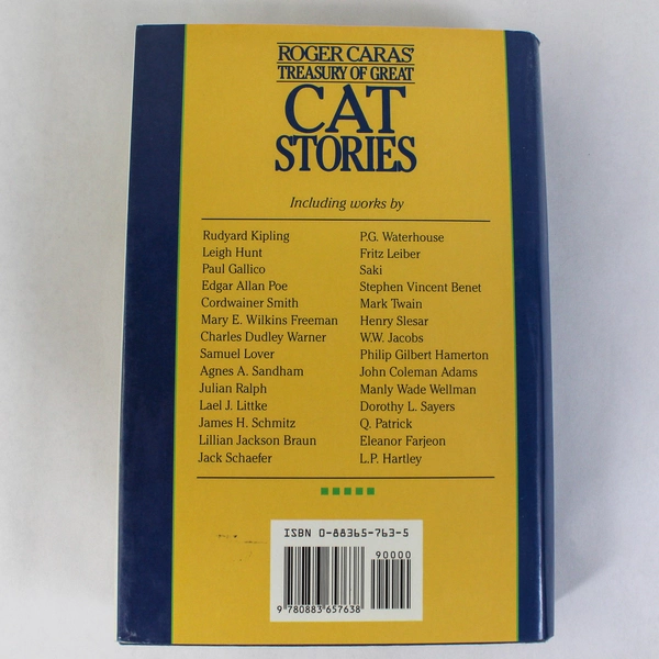 Treasury of Great Cat Stories by Roger Caras 1993 Vintage Hardcover Book