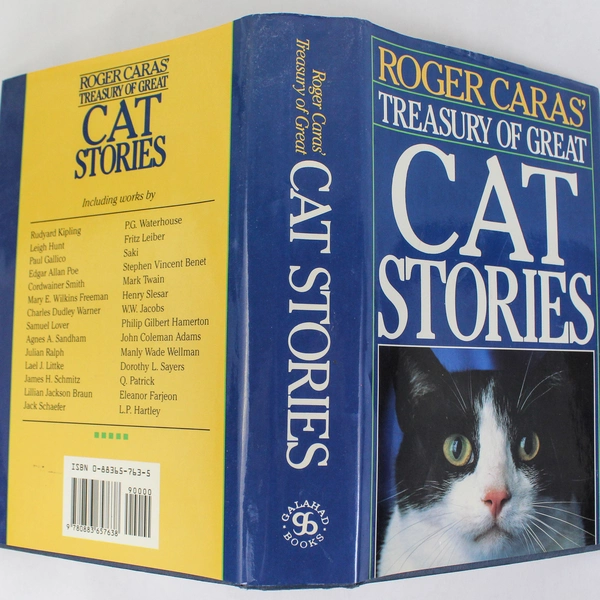 Treasury of Great Cat Stories by Roger Caras 1993 Vintage Hardcover Book