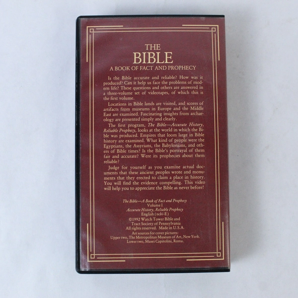 The Bible: A Book of Fact & Prophecy Volume 1 VHS Tape - Pre-Owned