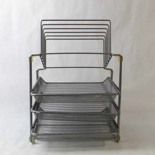 Metal Wire Vertical Desk Organizer 11.5x14x16" Pre-Owned Office Supply