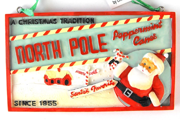 2003 Enesco Memories On Main North Pole Santa Billboard Ornament