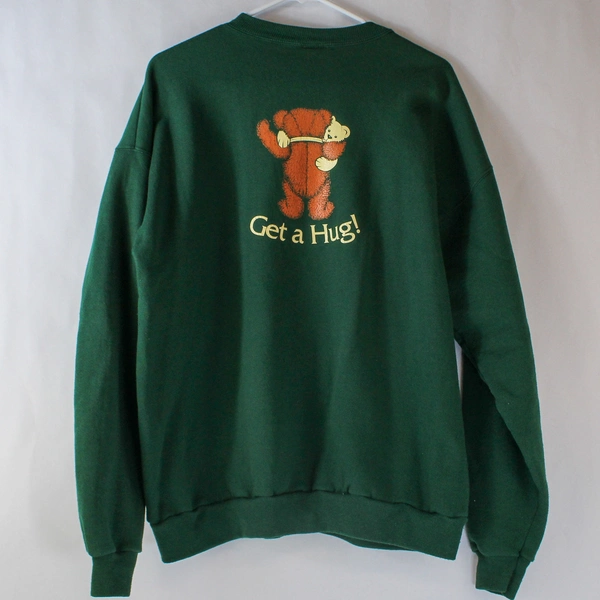 Hanes Give A Hug Get A Hug Sweatshirt Women's XL Green, Long Sleeve, Pre-Owned