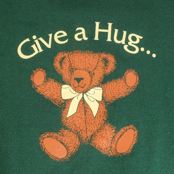 Hanes Give A Hug Get A Hug Sweatshirt Women's XL Green, Long Sleeve, Pre-Owned