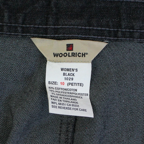 Vintage Woolrich Women's Black Jeans Size 10P Four Pocket Good Condition