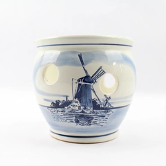 Vintage Delft Blue Hand Painted Planter Pot Made in Holland
