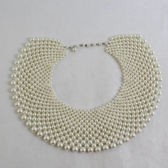 Unmarked Faux Pearl Collar Choker Necklace Costume Jewelry