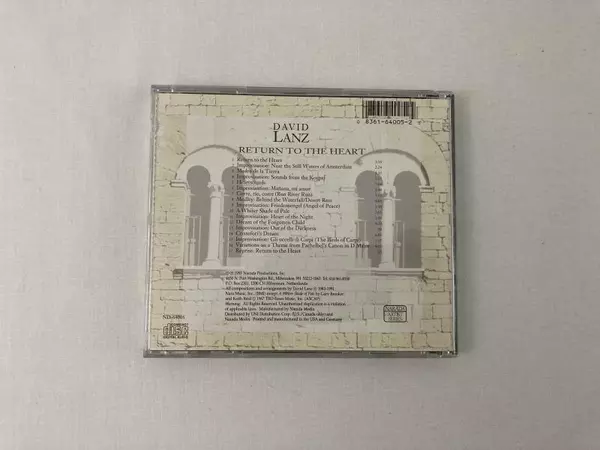 David Lanz Return To The Heart 1991 Audio CD Narada Productions Aarada