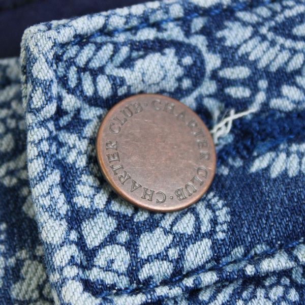 NWT Charter Club Paisley Lexington Straight Leg Denim Jeans Women's Size 14P