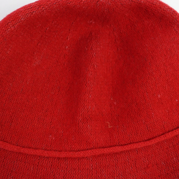 August Women's Red Cloche Hat with Bow Detail Wool Blend 9" Diameter