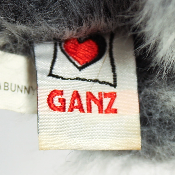 Ganz Webkinz Gray Angora Rabbit Plush Bunny 9" Retired Stuffed Animal