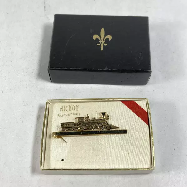 Vtg Hickok Gold Tone L&N System "The General" Train Tie Clip in Box 2"