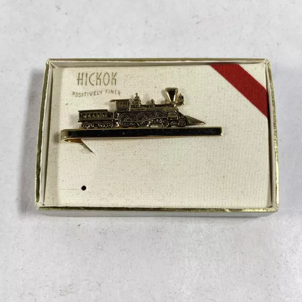 Vtg Hickok Gold Tone L&N System "The General" Train Tie Clip in Box 2"
